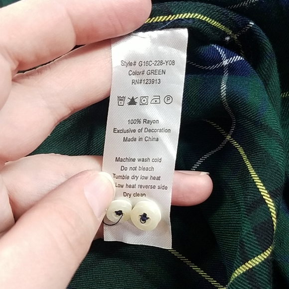 Jachs Girlfriend Plaid Green Shirt Dress - Picture 6 of 6